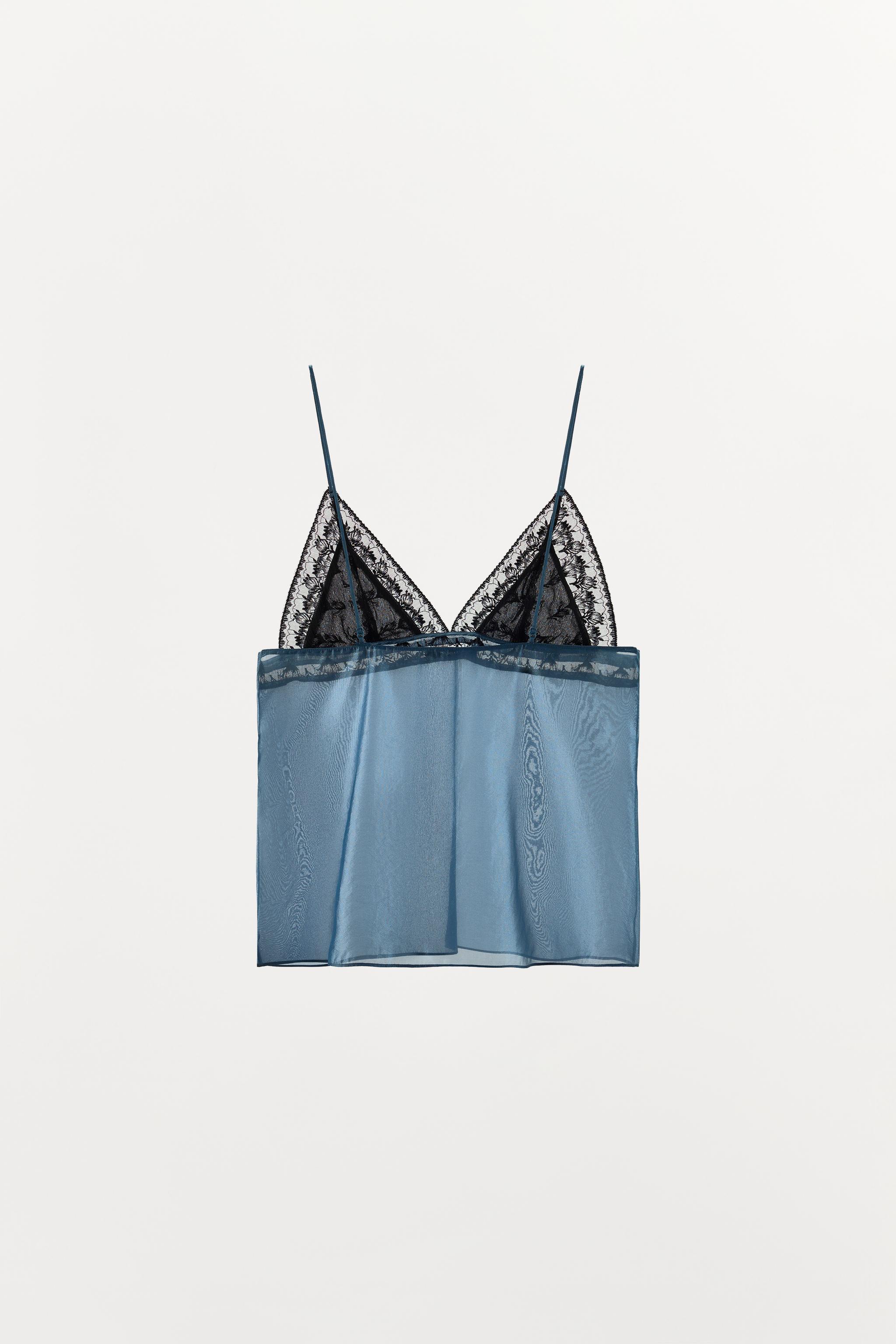 TOP BRETELLES DENTELLE CONTRASTE